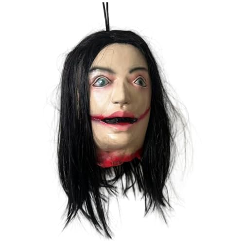 Jorzer Abgetrennter Kopf, Requisite, gruseliger, realistischer Kunstkopf mit Langen Haaren, gruselige Halloween-Dekorationen für Partys, Spukhäuser, Streiche, Horrorköpfe, abgetrennte Requisiten Jorzer Abgetrennter Kopf, Requisite, gruseliger, realistischer Kunstkopf mit Langen Haaren, gruselige Halloween-Dekorationen für Partys, Spukhäuser, Streiche, Horrorköpfe, abgetrennte Requisiten von Jorzer