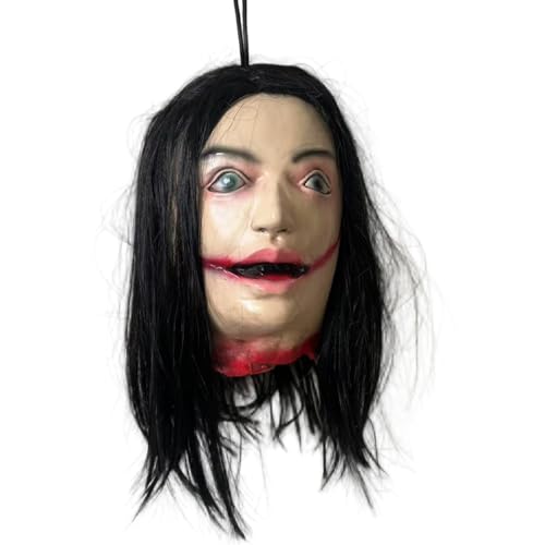 Jorzer Abgetrennter Kopfpropie, gruseliger realistischer falscher Kopf mit Langen Haaren, gruselige Halloween -Dekorationen für Party Spukhaus Streich Jorzer Abgetrennter Kopfpropie, gruseliger realistischer falscher Kopf mit Langen Haaren, gruselige Halloween -Dekorationen für Party Spukhaus Streich von Jorzer