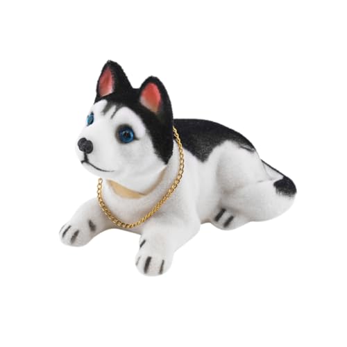 Jorzer Auto Ornament Nickender Hund Schüttelt Den Kopf Schüttelnder Hund Auto Styling Niedliche Wackelkopf Hundepuppe Wackelköpfe Für Auto Innendekoration (Sibirischer Husky) von Jorzer