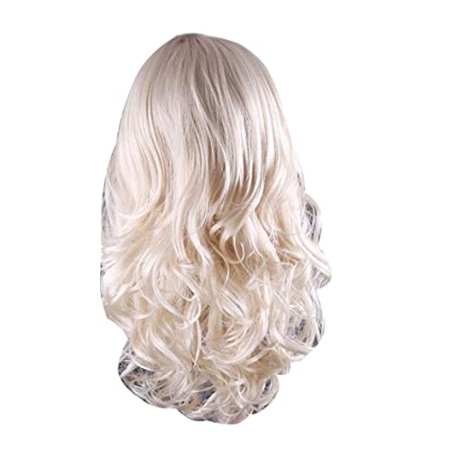 Jorzer Blonde Perücke Echthaar 61 cm stilvolle Lange lockige Perücke aus blondem Haar Blonde Perücke Lange Blonde Perücke perfekt für Partys Halloween und Weihnachten blond von Jorzer