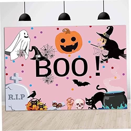 Jorzer Boo Hintergrund Cartoon Kürbis Geist Hexe Fotografie Hintergrund Halloween Themen Dekor 5 x 3 Ft Cartoon Kürbis Hintergrund von Jorzer