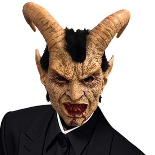 Jorzer Dämonenmaske Realistisches Vollgesichtstierschädelmaske mit Haaren und blutigen Mund und besonderen Ohren beängstigende Halloween -Dekorationen für Erwachsene Jorzer Dämonenmaske Realistisches Vollgesichtstierschädelmaske mit Haaren und blutigen Mund und besonderen Ohren beängstigende Halloween -Dekorationen für Erwachsene von Jorzer