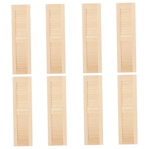 Jorzer Dollhouse Fenster Shutter aus Holzläden Dekoration 1:12 Hölzerne DIY Simulation Dollhouse Fenster Miniatur Dekorative Puppenhausmöbel 8pcs von Jorzer