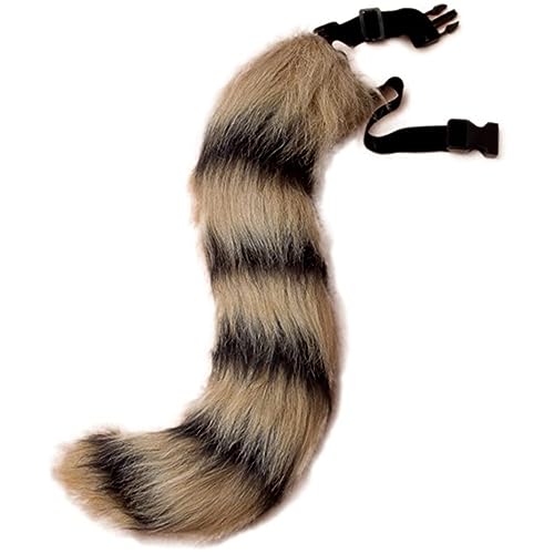 Jorzer Faux Pel Fox Fox Tail Anime Cosplay Accessoire Halloween Party Kostüm Faux Tail Schwarz/Braun, Einheitsgröße von Jorzer