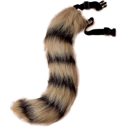 Jorzer Faux Pel Fox Tail Anime Cosplay Accessoire Faux Fox Fox Tail Cosplay Halloween Party Kostüm, Schwarz/Braun, eine Größe von Jorzer