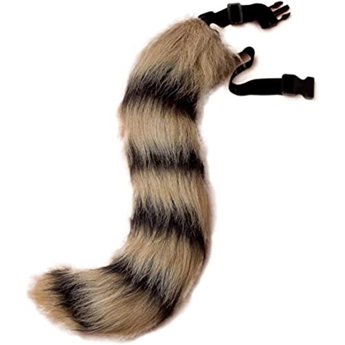 Jorzer Faux Pel Fox Tail Anime Cosplay Accessoire Halloween Party Kostüm, Schwarz/Braun, EIN Spielzeugspiel mit Einer Größe von Jorzer