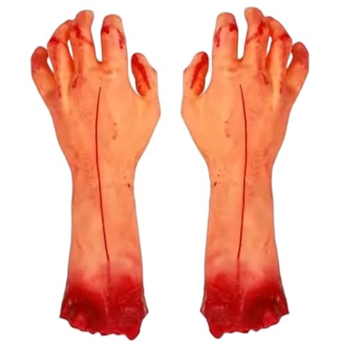 Jorzer Halloween -Requisiten 1 Paar realistische blutige abgetrennte Hände Vinyl Körperteile für Spukhausdekor Dekor Halloween Requisiten, Hand, Hände, Körperteile Jorzer Halloween -Requisiten 1 Paar realistische blutige abgetrennte Hände Vinyl Körperteile für Spukhausdekor Dekor Halloween Requisiten, Hand, Hände, Körperteile von Jorzer