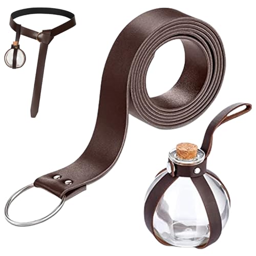 Jorzer Halloween mittelalterlicher Gürtelbeutel mit 250 ml Trankflasche und Halter Renaissance Accessoires Ledertrankflaschengürtel für Halloween -Cosplay -Requisiten Brown Toy Play Play von Jorzer