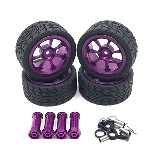 Jorzer Rc Car Wheel Felgen 1/18 Rc -Modell Hub -Teile Kompatibel Mit Wltoys 144001 A959 A949 A969 A959b, Beadlock Wheels Rim, Rc Wheel Rim Hub, Automodell -ersatzteile, Lila von Jorzer