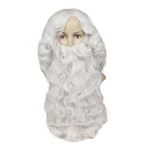 Jorzer Santa Claus Perücken Beard Set Weihnachten Weihnachtszeit Santa Claus Cosplay Cosplay Beard Weihnachten Kostüm Rollenspiel Spiel Perücken Cosplay Supplies Geschenk für Party von Jorzer