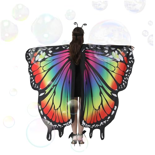 Jorzer Schmetterling Schal Frauen Schmetterling Cape Dance Party Foto Fairy Fairy Schmetterling Flügel Kostüm Frauen Schmetterling Cape für Cosplay Accessoire Style11 von Jorzer