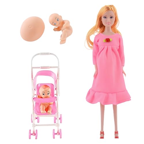 Jorzer Schwangere Puppe mit Baby im Bauch, 30, 5 cm, bewegliches Gelenk, Schwangere Mutter mit Trolley für Kinder, Puppenhauszubehör, Stil 2 Jorzer Schwangere Puppe mit Baby im Bauch, 30, 5 cm, bewegliches Gelenk, Schwangere Mutter mit Trolley für Kinder, Puppenhauszubehör, Stil 2 von Jorzer
