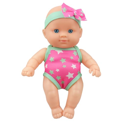 Jorzer Schwimmpuppe Wasserbabypuppe süße Simulationsbadepuppe 21,6x8,6x13,5 cm Schwimmbabypuppe mit beweglichem Gelenk und Abnehmbarer Kleidung Vinyl-Wasserspielzeug Stil 1 von Jorzer