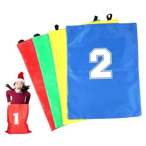 Jorzer Sport Day Kit große Kapazität Leinwand Faltbare tragbare Sack -Rennsäcke 4pcs Doppelgriffe Outdoor -Kinder Sprungsbeutel für Kinder Erwachsene 28.15 x 20,28 Zoll von Jorzer