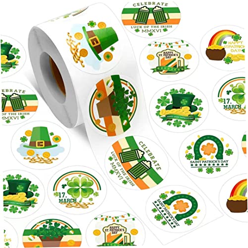 Jorzer St. Patrick Day Aufkleber Shamrock Roll Aufkleber Green Irish Label Seegel St. Patrick Day Dekor für Partyversorgung von Jorzer