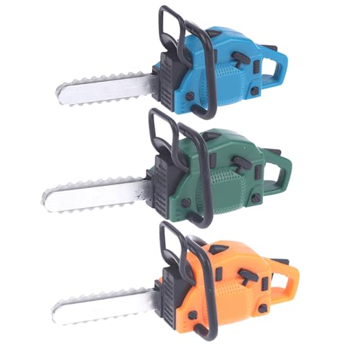 Jorzer Toy Chainsaw 3pcs 1:12 Puppenhaus Mini -Kettensägen -Schneidemodell Simulation Miniaturpuppenhaus Kettensäge Requisite DIY Dekorative Puppenhauszubehör für das Spielenspiel von Jorzer