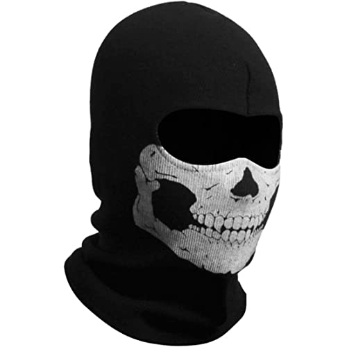 Jorzer Unisex Ghost Print Balaclava Maske Ghosts Schädel Vollgesichtsmaske Windschutz Ski Maske Motorradmasken Für Männer Frauen, Balaclava Hood, Halloween Cosplay, Gesichtsmaske Für Cosplay von Jorzer