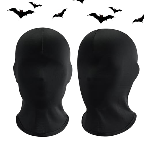 Jorzer Vollgesichtsmaske Schwarze Halloween -Maske 2pcs Ice Seide atmungsaktive Sonnenschutz Unisex Full Head Mask Schnell trocknen elastischer Halloween -Kopfbedeckungen für Cosplay -Party -Kostüm von Jorzer