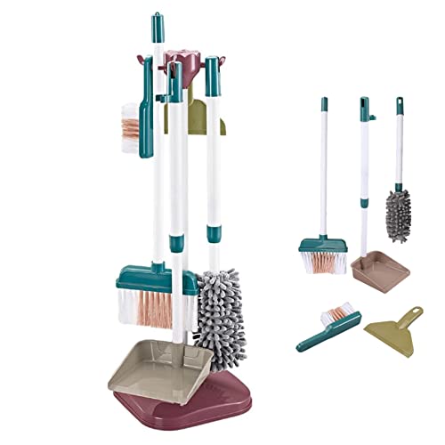 Kinderreinigungsset tun vor, DASS Haushaltsreinigung Spielzeug Simulation Simulation Pinsel und Dustpan Cleaning Set Spielzeug für Kleinkinder Girls zu Reinigen 5pcs/Set von Jorzer