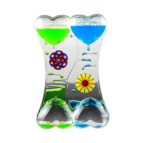 Liquid Motion Timer sensorisches Spielzeug zur Entspannung schwimmender farbiger Lavalampen Timer unglaublich wirksames Beruhigungsspielzeug für Kinder und entspannender Liquid Bubbler Timer Blau/Grün von Jorzer