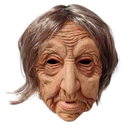 Old Lady Maske, Halloween Old Woman Maske mit kurzem Haar gruseliges Accessoire für Halloween Kostümparty Realistische Latexmasken, Horrormasken, gruselige, Frau, Dekorationen Old Lady Maske, Halloween Old Woman Maske mit kurzem Haar gruseliges Accessoire für Halloween Kostümparty Realistische Latexmasken, Horrormasken, gruselige, Frau, Dekorationen von Jorzer