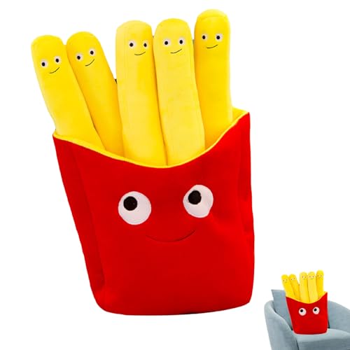 Plüschspielzeug lustige französische Pommes Pommes 11,8 Zoll weiches lustig gefüllte Spielzeug Cartoon Simulation Pommes Kissen Plüsch Spielzeugfestival Dekor für Sofa Kissen Geburtstagsgeschenk für von Jorzer