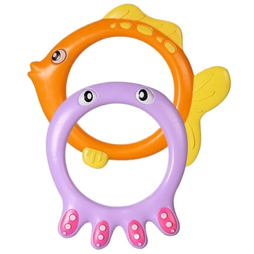 Poolringe für Kinder Diving 2 PCS niedliche Meerestier -Tauchringe Sommer -Tauchring Unterwasser Training Bauchmuskeln Schwimmspielzeug Kinder Unterwasser -Gabing -Spielzeug Schwimmbad Ausrüstung St von Jorzer