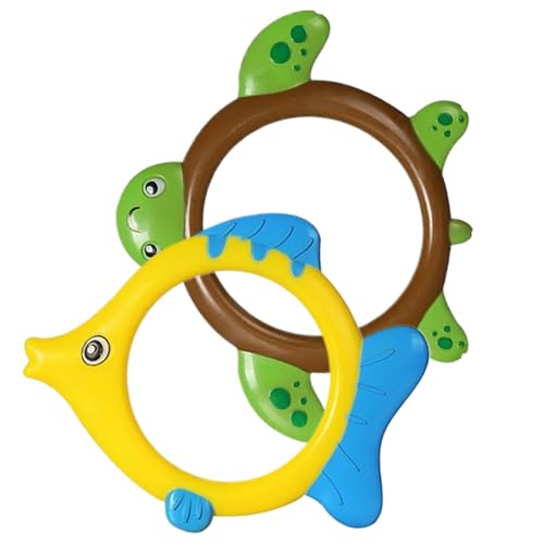 Poolringe für Kinder Diving 2 PCS niedliche Meerestier -Tauchringe Sommer -Tauchring Unterwasser Training Bauchmuskeln Schwimmspielzeug Kinder Unterwasser -Gabing Spielzeug Schwimmbad Ausrüstung Sty von Jorzer