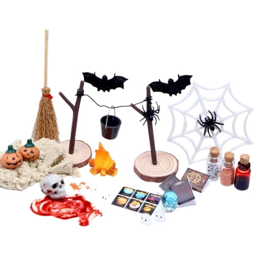 Puppenhaus-Miniaturen, Halloween-Miniaturen aus Kunststoff zum Ausstellen und für fantasievolles Spielen, Spielzeug, Puppenhaus-Zubehör für Jungen, Mädchen und Kinder, 1 Set Puppenhaus-Miniaturen, Halloween-Miniaturen aus Kunststoff zum Ausstellen und für fantasievolles Spielen, Spielzeug, Puppenhaus-Zubehör für Jungen, Mädchen und Kinder, 1 Set von Jorzer