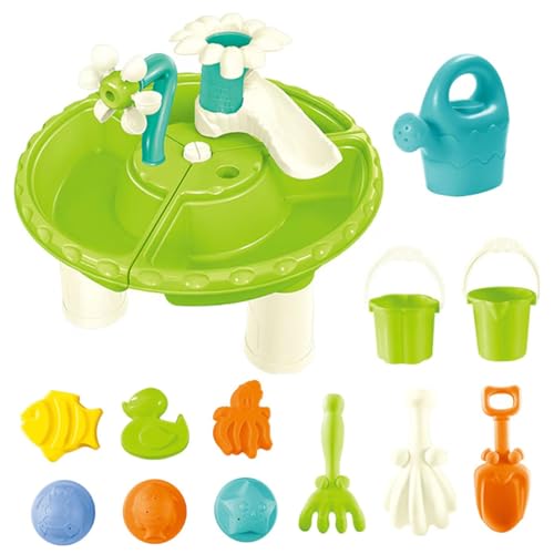 Sand- und Wassertisch 4 in 1 Kleinkind Kids Water Tisch, 13pcs/Set Safe Plastik im Freien Sandschkt von Jorzer