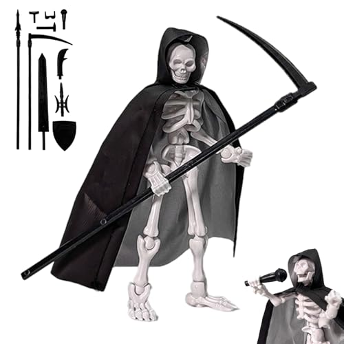 Skelett-Action-Figur, 5.1 Multi-Gelengungen bewegliches Skelettspielzeug mit Umhang und Waffen, Plastik T13 Actionfigur für Sammler Desktop-Dekorationen. Skelett-Action-Figur, 5.1 Multi-Gelengungen bewegliches Skelettspielzeug mit Umhang und Waffen, Plastik T13 Actionfigur für Sammler Desktop-Dekorationen. von Jorzer