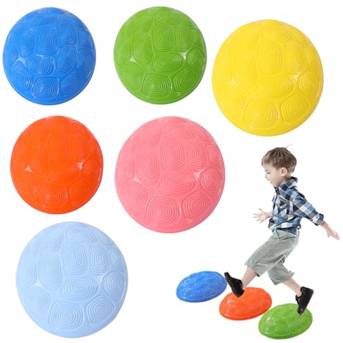 Stepping Stones 6pcs/Set Kids Buntes Gleichgewicht Schritt Steine ​​220 lbs Ladung Froschstil Sensorisches Gleichgewicht Board Nicht -Slip -Outdoor -Spielausrüstung für Kinder zufällige Farbstil22 von Jorzer