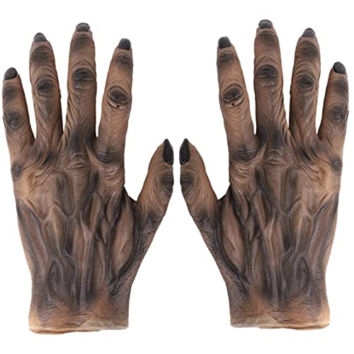 Werwolfhandschuhe Halloween Kostüm Wolf Handschuhe Party Cosplay Horror Handschuhe Dress Rollenspiel Spiel Teufel Witch Finger Handschuhe Wolf Klauen Pfotenkatze Handschuhe Halloween Requisiten Spub von Jorzer