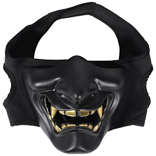 Joskeijky Halloween KostüM Cosplay Zahn Verfall BöSer DäMon Samurai Halb Maske Unheimlich Dekoration, Schwarz Joskeijky Halloween KostüM Cosplay Zahn Verfall BöSer DäMon Samurai Halb Maske Unheimlich Dekoration, Schwarz von Joskeijky