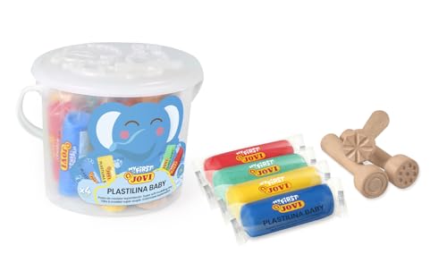 My First Jovi Plastilin Baby, sehr leicht formbare Modelliermasse für Kleinkinder ab 12 Monaten, Set mit Knete + Holzstempel im Eimer My First Jovi Plastilin Baby, sehr leicht formbare Modelliermasse für Kleinkinder ab 12 Monaten, Set mit Knete + Holzstempel im Eimer von Jovi