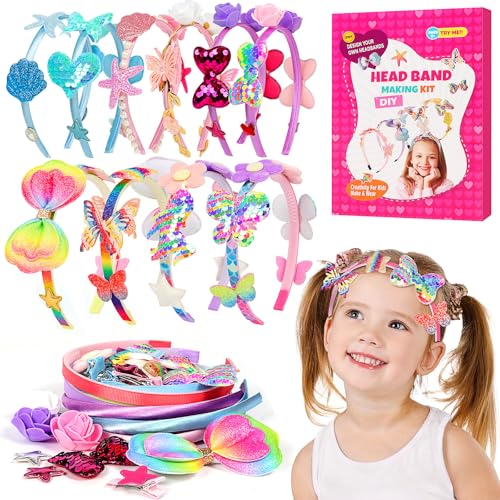 Haarreifen Mädchen Bastelset Kinder, Mode Mädchen Haar-Accessoires-Making Kit, Mädchen, Geschenke für Mädchen Bastelset Kinder ab 6 7 8 9 10 11 12 Jahre von Jovicos