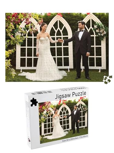 Jovivi Fotopuzzle mit eigenem Bild 35-1000 Teile Personalisiertes Puzzle Foto Schachtel Individuelle Geschenke für Freunde Partner Familie (1000 Teile (75 * 50cm)) von Jovivi