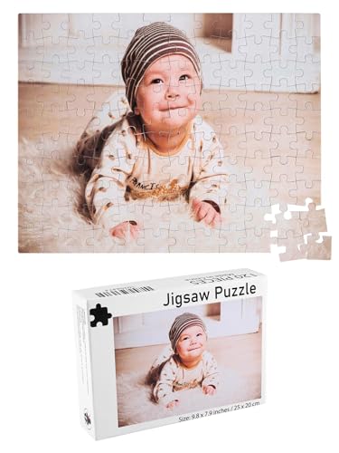 Jovivi Fotopuzzle mit eigenem Bild 35-1000 Teile Personalisiertes Puzzle Foto Schachtel Individuelle Geschenke für Freunde Partner Familie (120 Teile (25 * 20cm)) von Jovivi