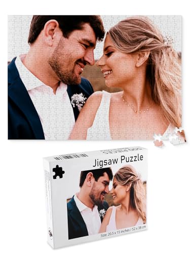 Jovivi Fotopuzzle mit eigenem Bild 35-1000 Teile Personalisiertes Puzzle Foto Schachtel Individuelle Geschenke für Freunde Partner Familie (500 Teile (52 * 38cm)) von Jovivi