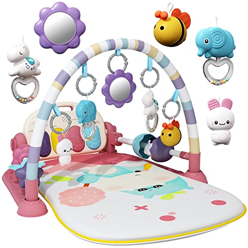 JOVOW Piano-Gym Spieldecke Baby 0-36 Monate, Krabbeldecke für Baby mit Musik und Lichtern, Babyspielmatte mit Spielbogen abnehmbarem Babyspielzeug Geeignet, Geschenk für Kleinkinder 0-36 Monate JOVOW Piano-Gym Spieldecke Baby 0-36 Monate, Krabbeldecke für Baby mit Musik und Lichtern, Babyspielmatte mit Spielbogen abnehmbarem Babyspielzeug Geeignet, Geschenk für Kleinkinder 0-36 Monate von Jovow