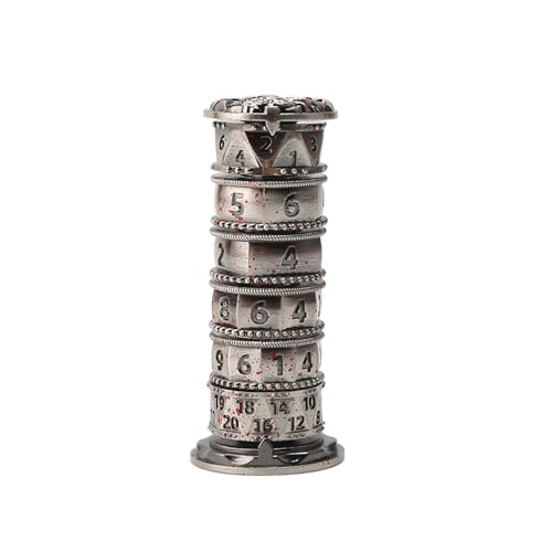 Jowenia Pagoda Dice Spinner 7 in 1 Metallic Dice Tower D4 D6 D8 D10 D12 D20 D% für Dungeons and Dragons RPG Spiele, Tischspiel Geschenke von Jowenia