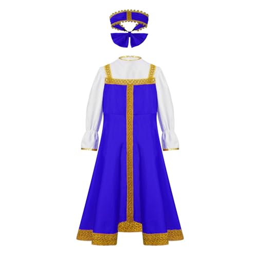 Jowowha Mädchen Kleid Festlich Kleid Prinzessin Outfits Russischen Traditionellen Puffärmel Kleider mit Kopfbedeckung Halloween Karneval Partykleid Blau 170-176 Jowowha Mädchen Kleid Festlich Kleid Prinzessin Outfits Russischen Traditionellen Puffärmel Kleider mit Kopfbedeckung Halloween Karneval Partykleid Blau 170-176 von Jowowha