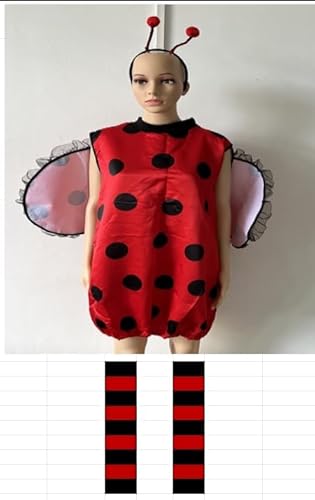 Joxessaien Marienkäfer Kostüm Kinder Kostüme Fasching Haarreif Cosplay Halloween Karneval Mottoparty Verkleidung Party Lustige Outfit für Kinder Jungen Mädchen 3 4 5 6 7 8 9 10 Jahre(110) von Joxessaien