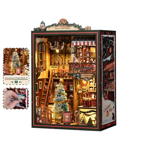 DIY Eck-Miniatur-Spielzeughaus-Bücher-Set, 3D-Holzpuzzle, kleines Haus, Bücherregal-Dekor, kreatives Puppenhaus-Baumodell für Erwachsene und Jugendliche, Weihnachtsgeschenk für Buchliebhaber, Freunde DIY Eck-Miniatur-Spielzeughaus-Bücher-Set, 3D-Holzpuzzle, kleines Haus, Bücherregal-Dekor, kreatives Puppenhaus-Baumodell für Erwachsene und Jugendliche, Weihnachtsgeschenk für Buchliebhaber, Freunde von Joxvizx