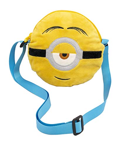 Joy Toy 20539 Minions 2 runde Plüschtasche mit gesticktem Design-Durchmesser: 18 cm, Mehrfarbig, S von Joytoy