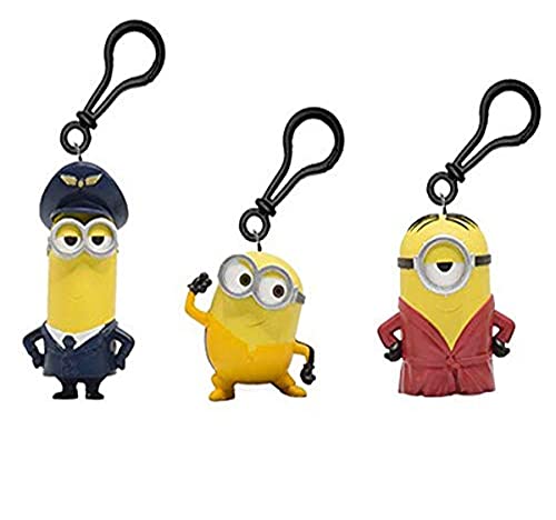 Joy Toy 20563D24 Joytoy Minions 2 Clip On mit 3D Figur 6 cm-3 Verschiedene Charaktere, Mehrfarbig von Joytoy