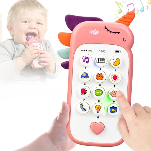 JoyJoyful Baby Handy Spielzeug ab 3 Monate, Telefon Fernbedienung Spielzeug 6 9 12 Monate, Musikalische Spielzeuge für Babies, Lernspielzeug ab 1 Jahr mit Liedern Geräuschen Geschenk Mädchen Jungen von JoyJoyful