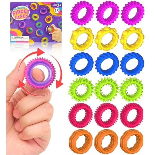 JoyJoyful Fidget Ring Toys für Kinder Erwachsene, 18 Stück Sensorik Autismus für Spielzeug, Anti Stress Autismus Spielzeug, Fidget Squishy Toy Anxiety ADHD Toys, Beruhigend Bei Stress Angst (18 Stück) JoyJoyful Fidget Ring Toys für Kinder Erwachsene, 18 Stück Sensorik Autismus für Spielzeug, Anti Stress Autismus Spielzeug, Fidget Squishy Toy Anxiety ADHD Toys, Beruhigend Bei Stress Angst (18 Stück) von JoyJoyful