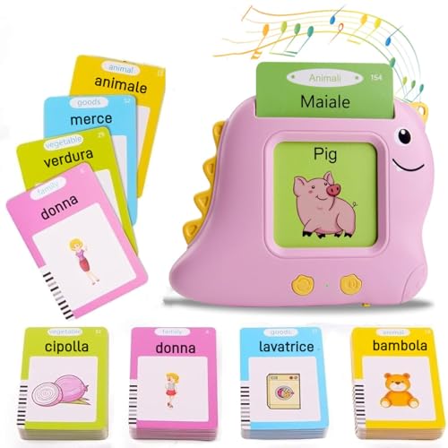 JoyJoyful Flash Cards Sprechende Italienisch, Lernspiele Kinder 1 2 3 4 5 6 Jahre, Freund Vokabolo Spiel, Montessori Spiele Interaktives Lernen (112 Karten 224 Wörter) von JoyJoyful