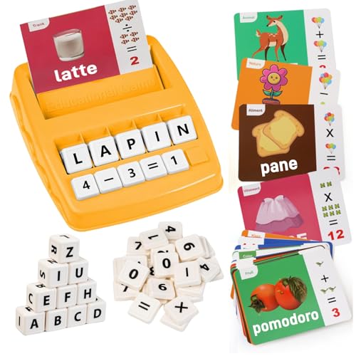 JoyJoyful Italienisch Buchstaben Lernen Spielzeug ab 3 4 5 6 7 8 Jahre Junge Spiele, Geschenk Mädchen 3-8 Jahre, Montessori Spielzeug Lesen Lernen, Kinderspielzeug Lernspiele ab 3-8 Jahre von JoyJoyful